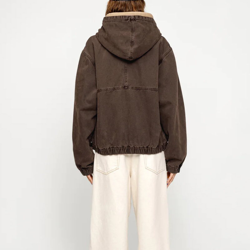 Stüssy Stussy SS24 Drop2 Washed Workwear Hooded Zip Jacket Unisex Vintage Style. 115757 圖 5