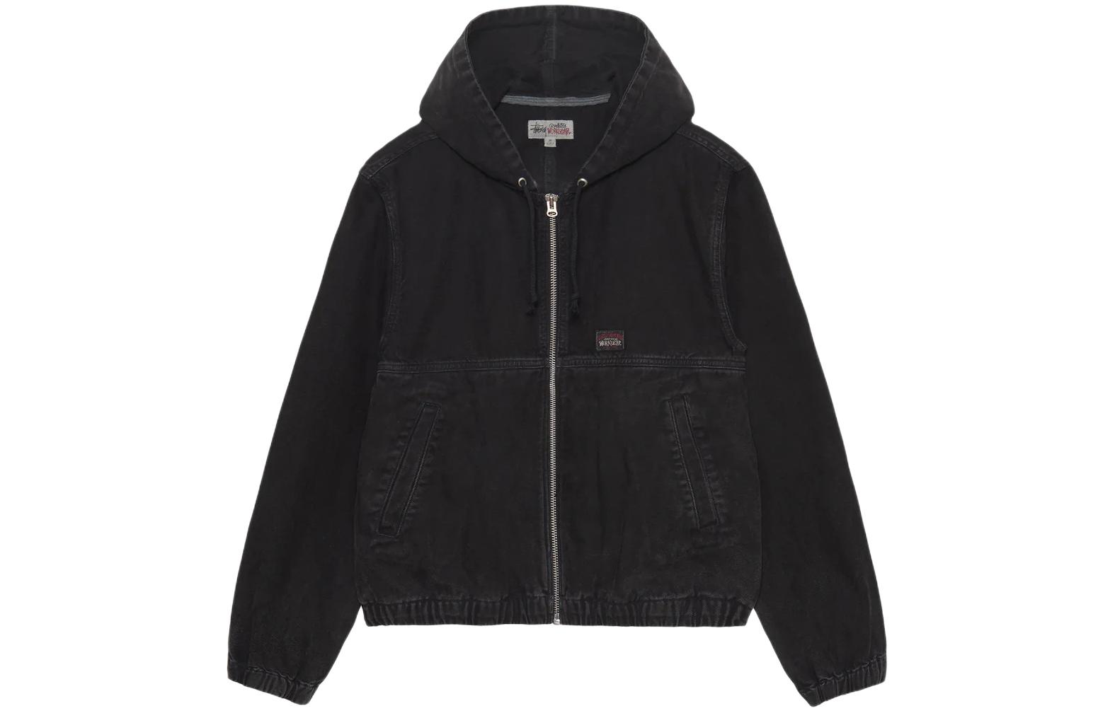 Stüssy Stussy SS24 Drop2 Washed Workwear Hooded Zip Jacket Unisex Vintage Style. 115757 圖 7