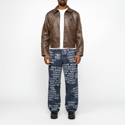 Stüssy Stussy SS24 Drop 2 Suede Logo Embroidered Vintage Print Denim Jeans Unisex. 116657 Lookbook Stüssy Stussy SS24 Drop 2 Suede Logo Embroidered Vintage Print Denim Jeans Unisex. 116657