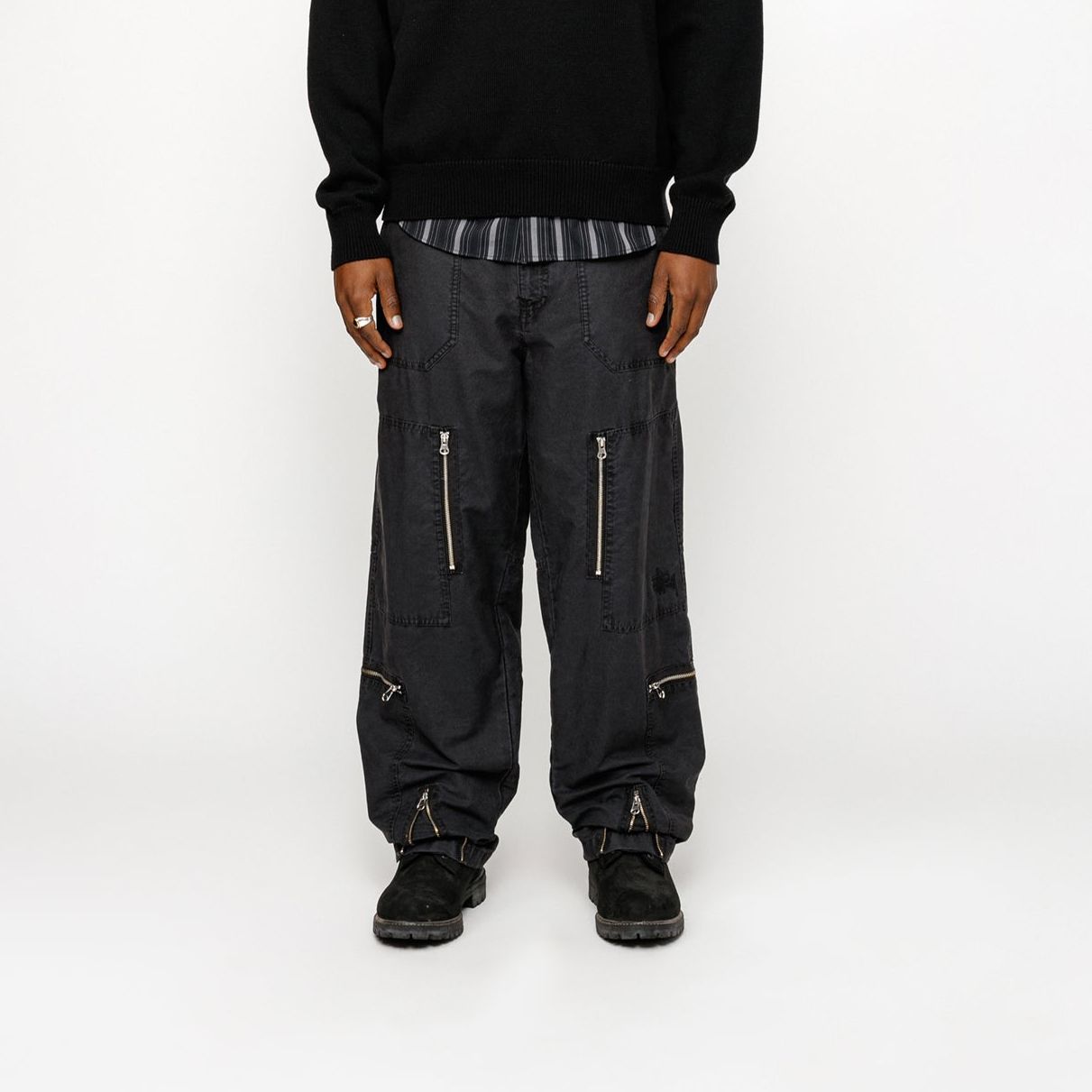 Shop Stüssy SS24 航空褲 NYCO 色素染復古寬鬆直筒休閒褲 男女適穿 116655