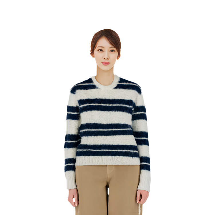 Stüssy Stussy SS24 Fuzzy Striped Crewneck Vintage Sweater Unisex. 117229 圖 12