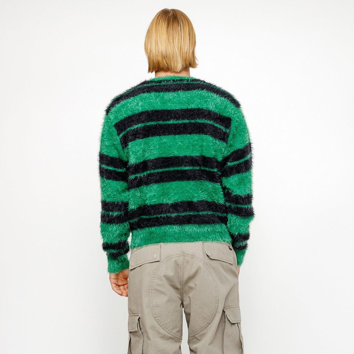 Stüssy Stussy SS24 Fuzzy Striped Crewneck Vintage Sweater Unisex. 117229 圖 5