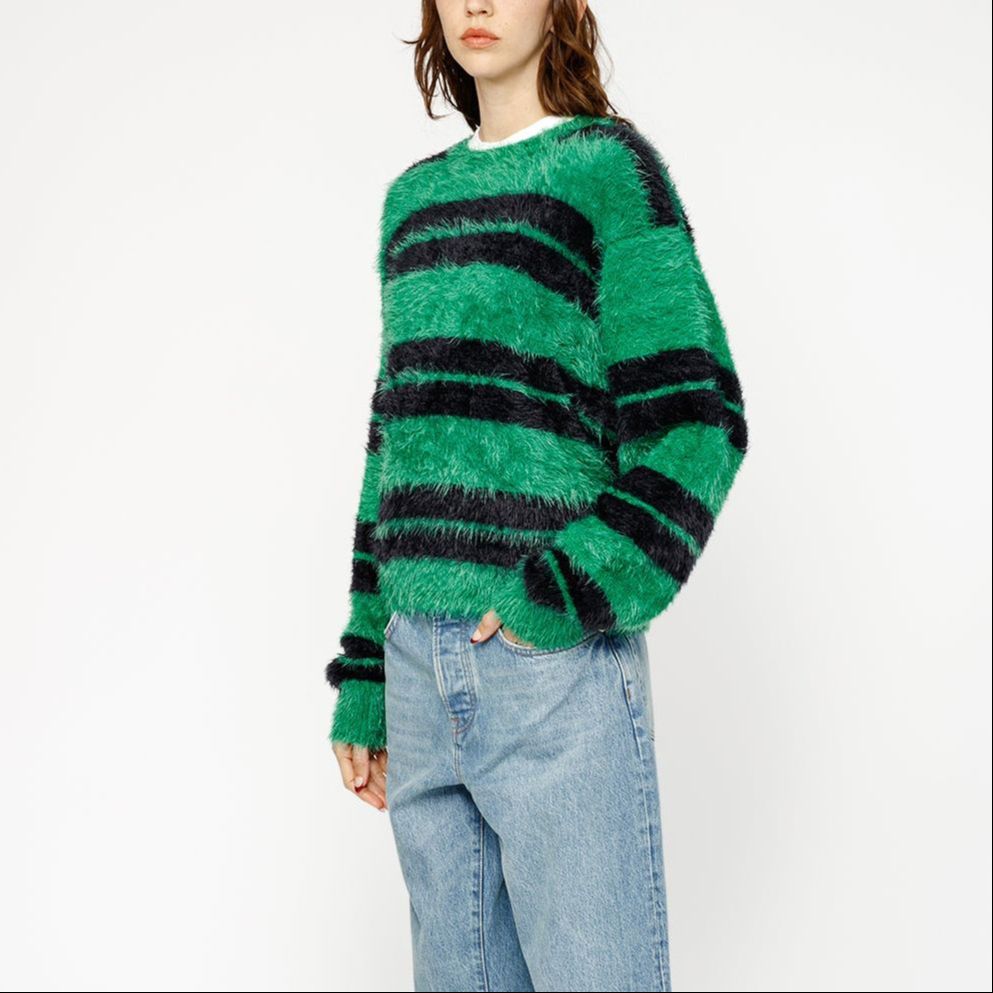 Stüssy Stussy SS24 Fuzzy Striped Crewneck Vintage Sweater Unisex. 117229 圖 6