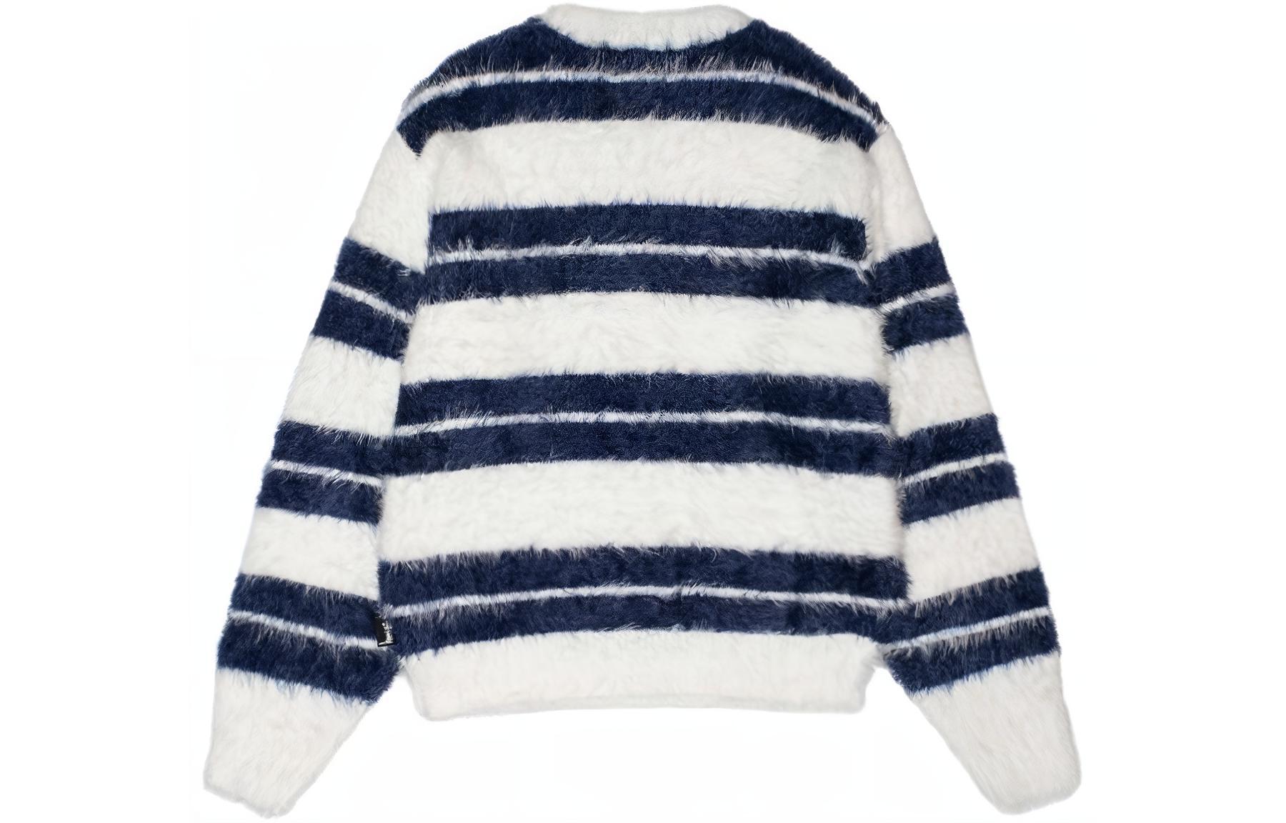 Stüssy Stussy SS24 Fuzzy Striped Crewneck Vintage Sweater Unisex. 117229 圖 8