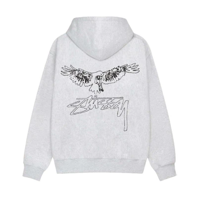 Stüssy Stussy SS24 Logo Print Oversized Drawstring Fleece Hoodie Unisex Vintage Style. 1925047