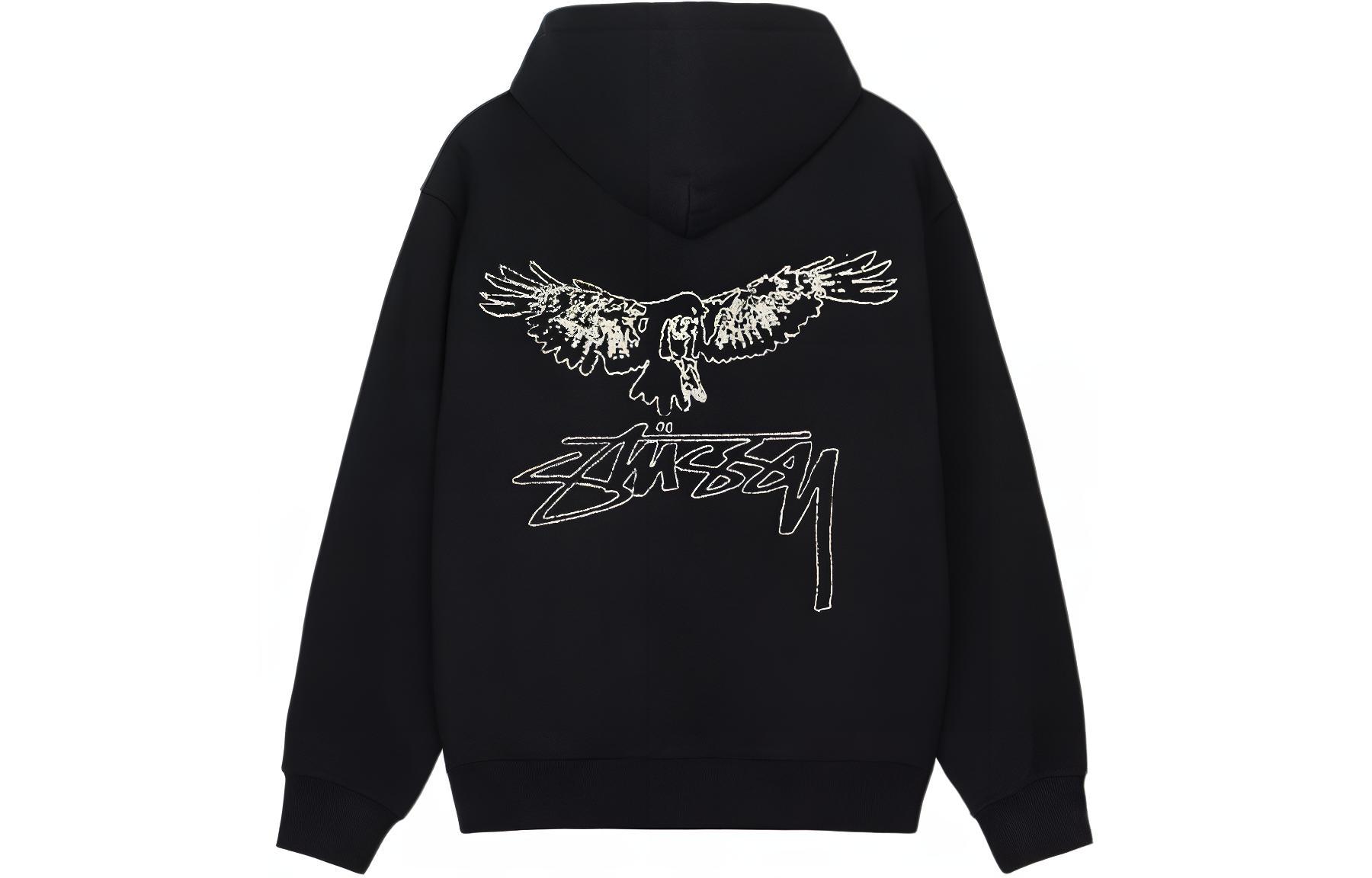 Stüssy Stussy SS24 Logo Print Oversized Drawstring Fleece Hoodie Unisex Vintage Style. 1925047 圖 2