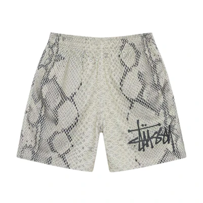 Stüssy Stussy SS24 Mesh Shorts Basic Snake Retro Unisex Loose Fit Summer Shorts Bone Color. 112317