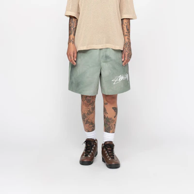 Stüssy SS24 Celana Pendek Nylon Wave Dye Logo Santai Gaya Vintage Unisex. 112316 1