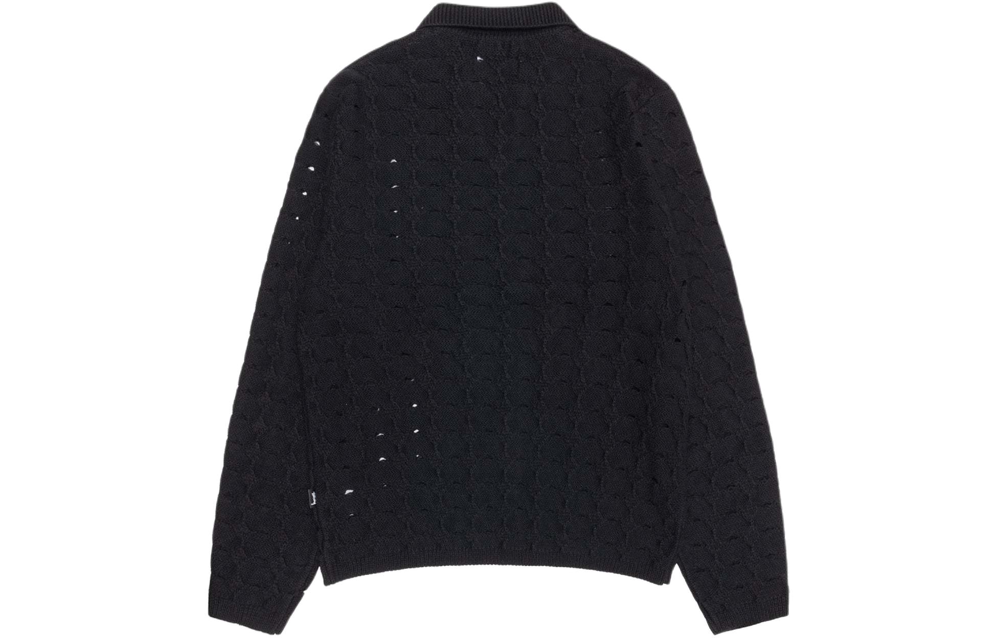 Stüssy Stussy SS24 Open Knit Collared Sweater  Vintage Style Knit Pullover. 117235 圖 13