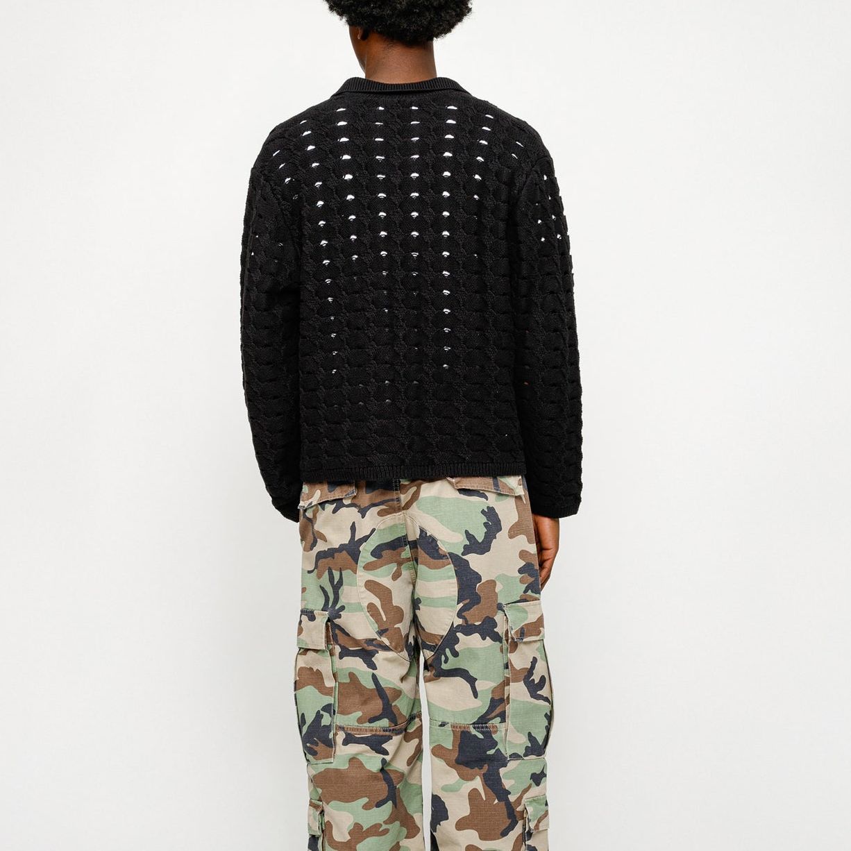 Stüssy Stussy SS24 Open Knit Collared Sweater  Vintage Style Knit Pullover. 117235 圖 15