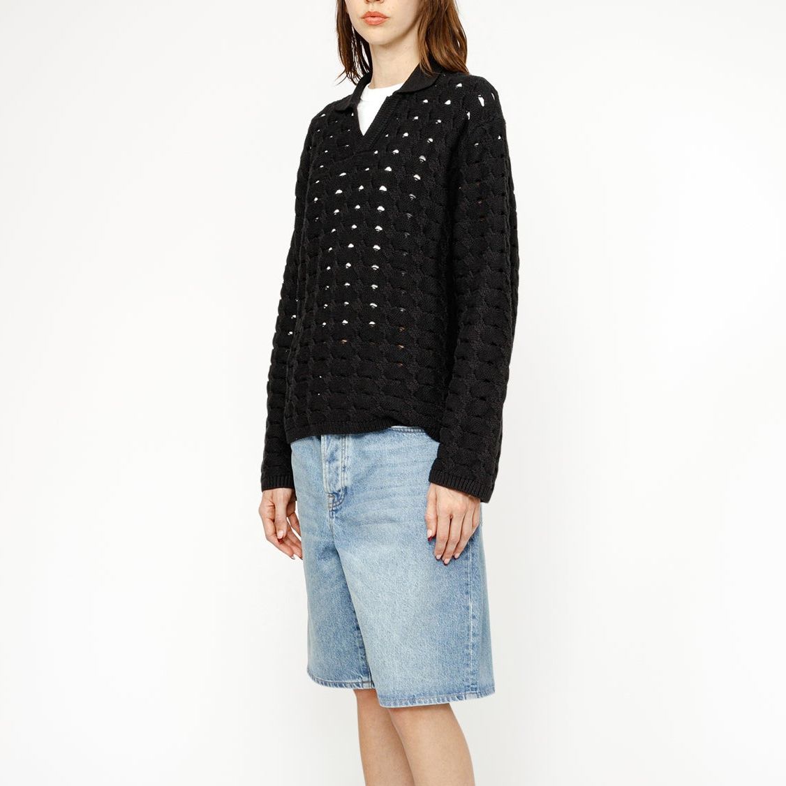 Stüssy Stussy SS24 Open Knit Collared Sweater  Vintage Style Knit Pullover. 117235 圖 16