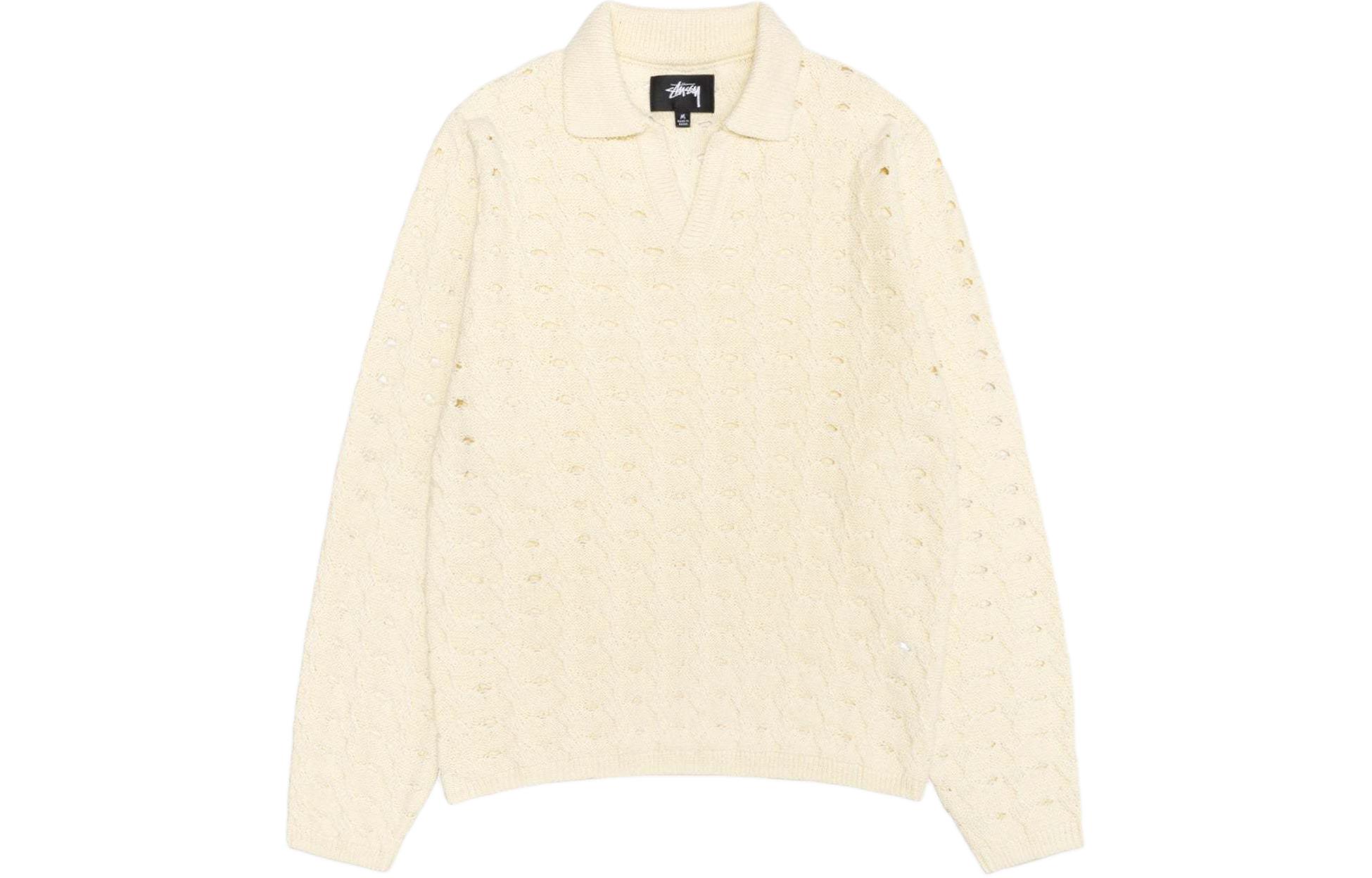 Stüssy Stussy SS24 Open Knit Collared Sweater  Vintage Style Knit Pullover. 117235 圖 2