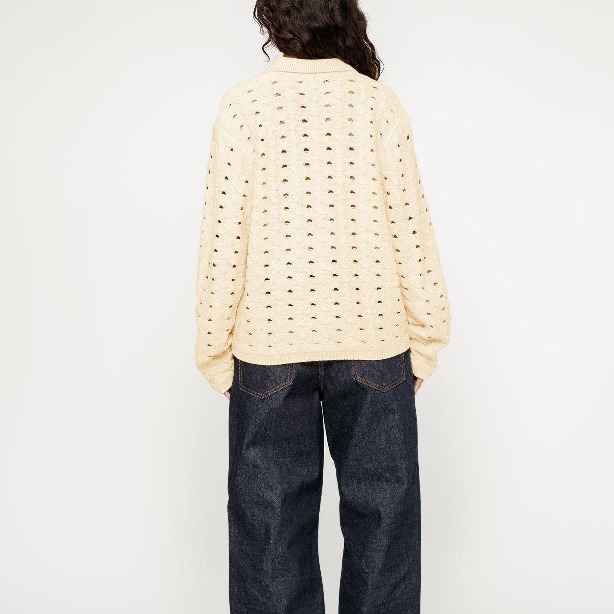 Stüssy Stussy SS24 Open Knit Collared Sweater  Vintage Style Knit Pullover. 117235 圖 5