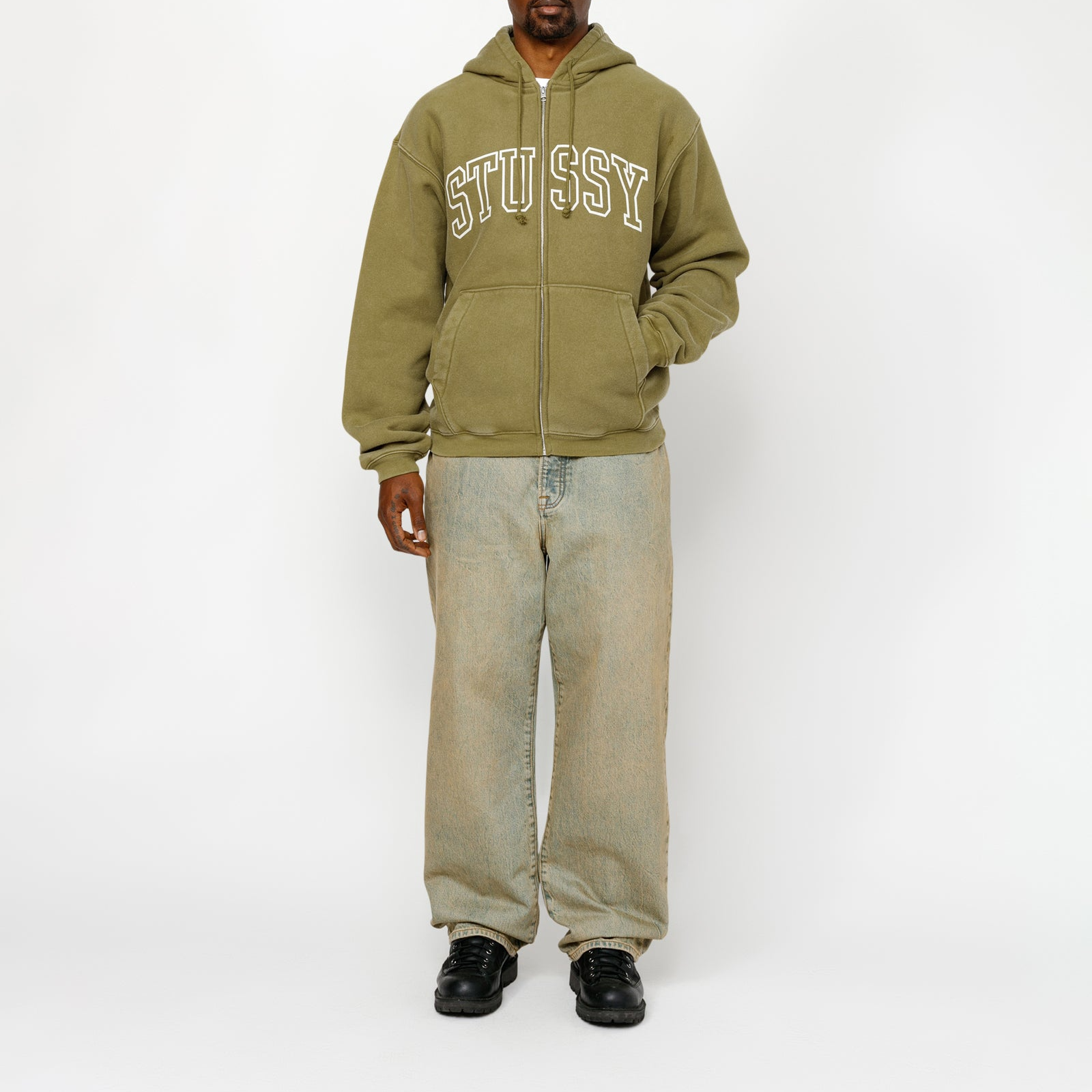 Stüssy Stussy SS24 Outline Zip Hoodie American Vintage Fleece Unisex Summer Series. 118559 圖 22