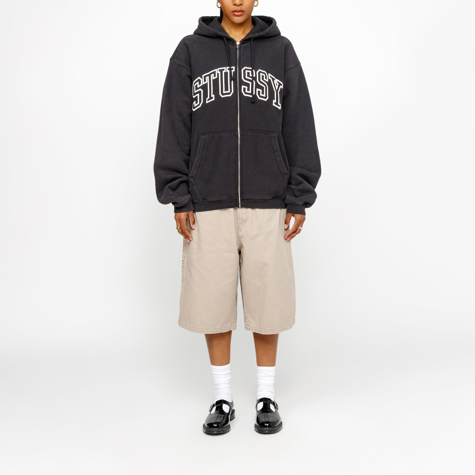 Stüssy Stussy SS24 Outline Zip Hoodie American Vintage Fleece Unisex Summer Series. 118559 圖 4