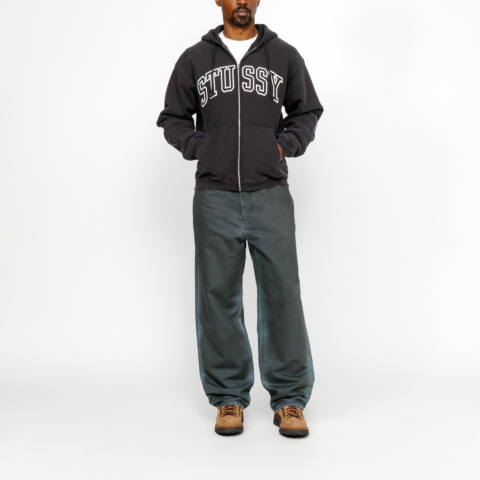 Stüssy Stussy SS24 Outline Zip Hoodie American Vintage Fleece Unisex Summer Series. 118559 圖 5