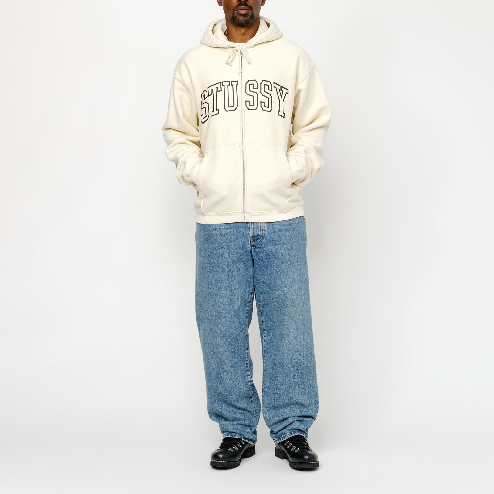 Stüssy Stussy SS24 Outline Zip Hoodie American Vintage Fleece Unisex Summer Series. 118559 圖 10