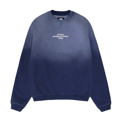 Stüssy Stussy SS24 Raglan Sleeve Crew Fleece Sweatshirt Vintage Logo Unisex. 118552