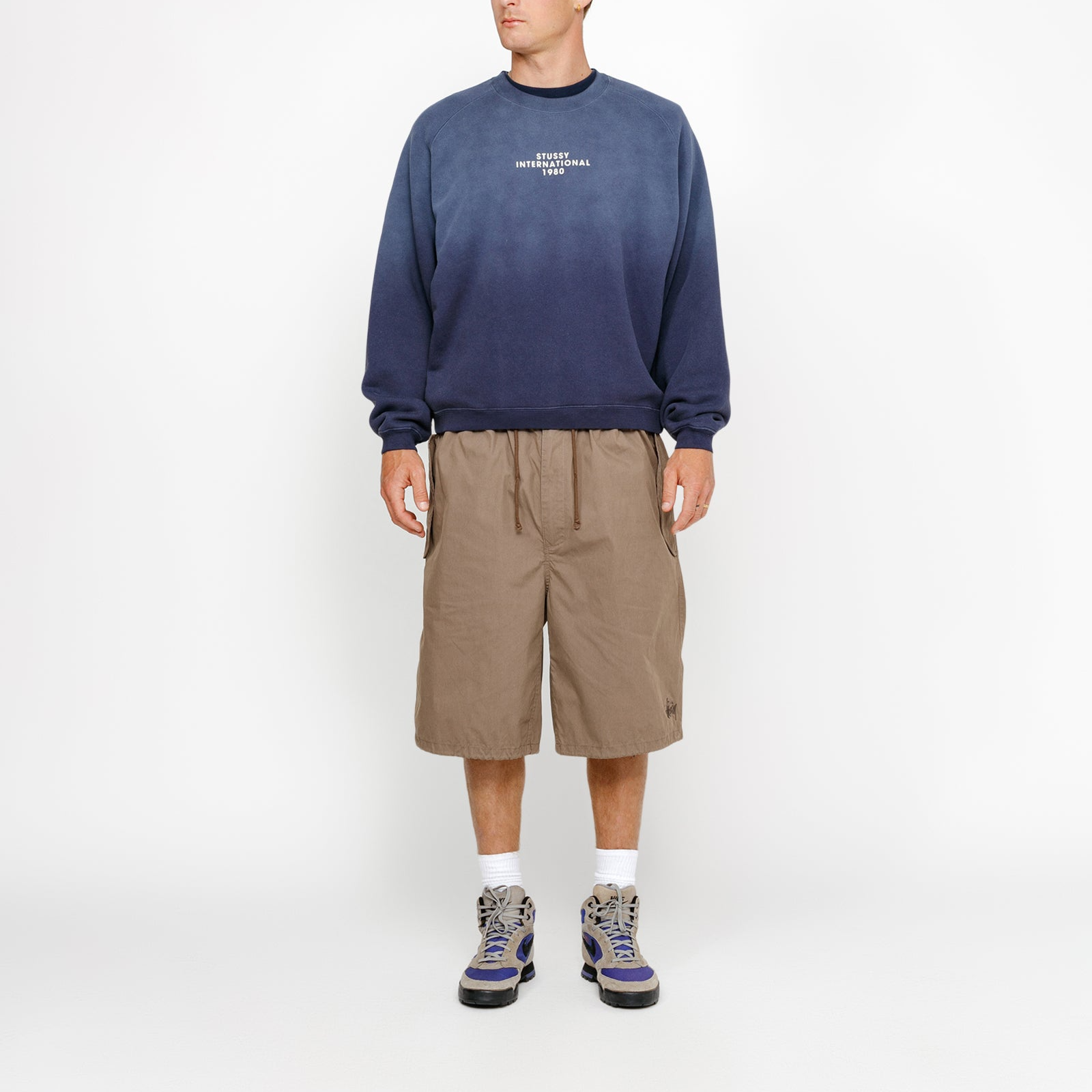 Stüssy Stussy SS24 Raglan Sleeve Crew Fleece Sweatshirt Vintage Logo Unisex. 118552 圖 4