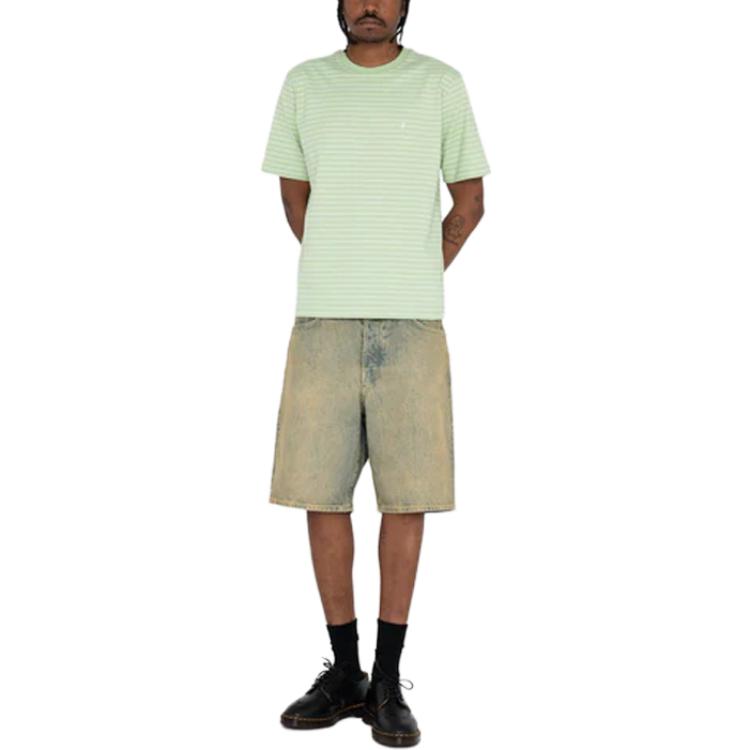 Shop Stüssy SS24 Seluar Pendek Denim Klasik Unisex Loose-Fit Gaya Vintage. 112296