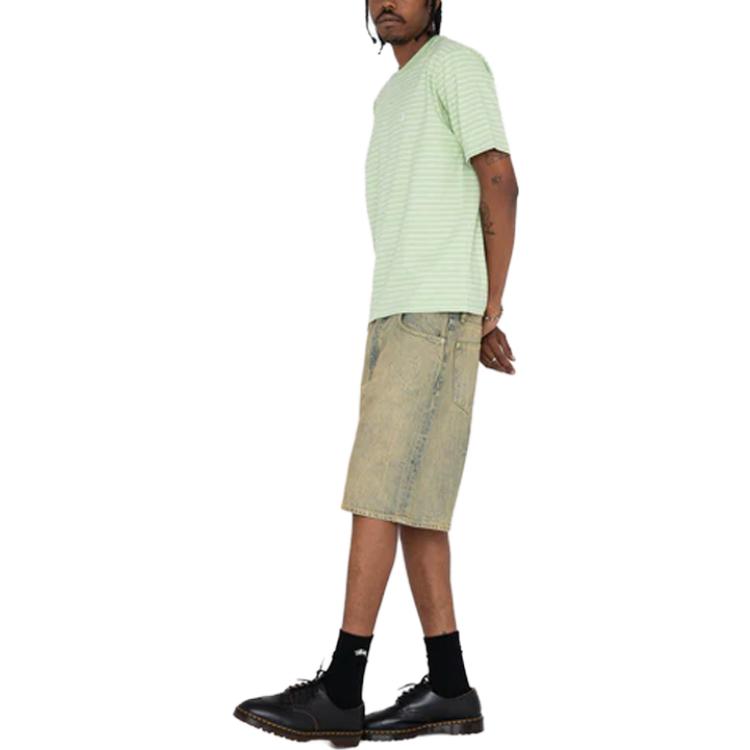 Details for Stüssy SS24 Seluar Pendek Denim Klasik Unisex Loose-Fit Gaya Vintage. 112296