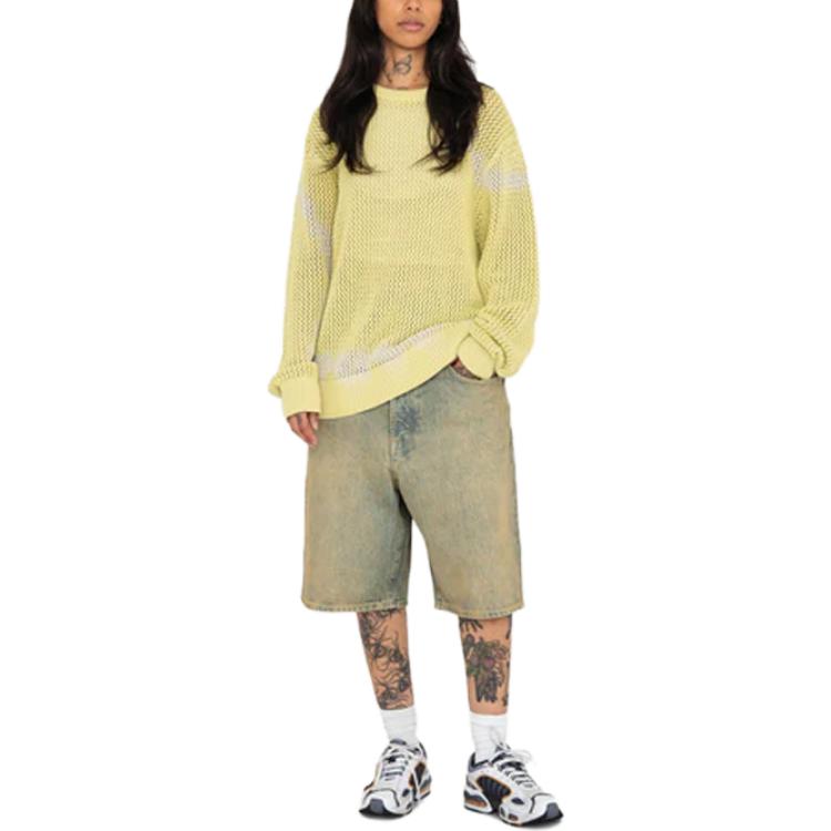 Sizing Stüssy SS24 Seluar Pendek Denim Klasik Unisex Loose-Fit Gaya Vintage. 112296