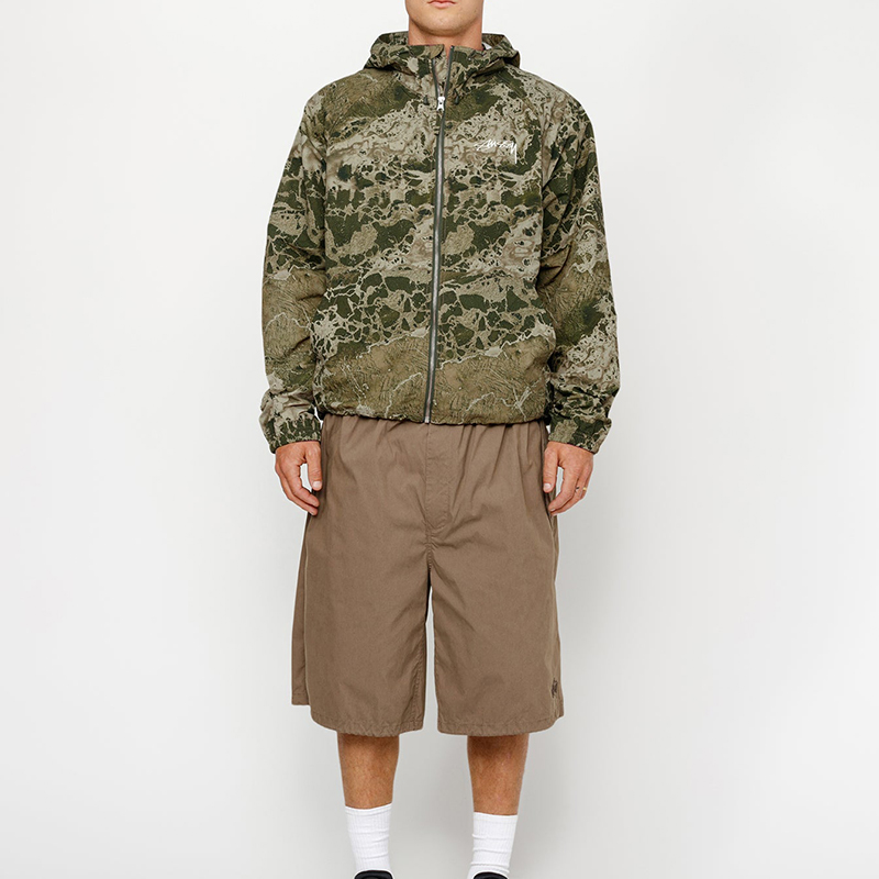 Shop Stüssy Stussy SS24 Realtree Beach Shell Retro Logo Zip-Up Jacket Unisex 115770