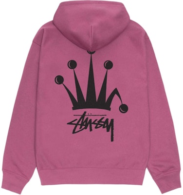 Stüssy Stussy SS24 皇冠字母印花拉鍊連帽復古男女衛衣. 1975002 1