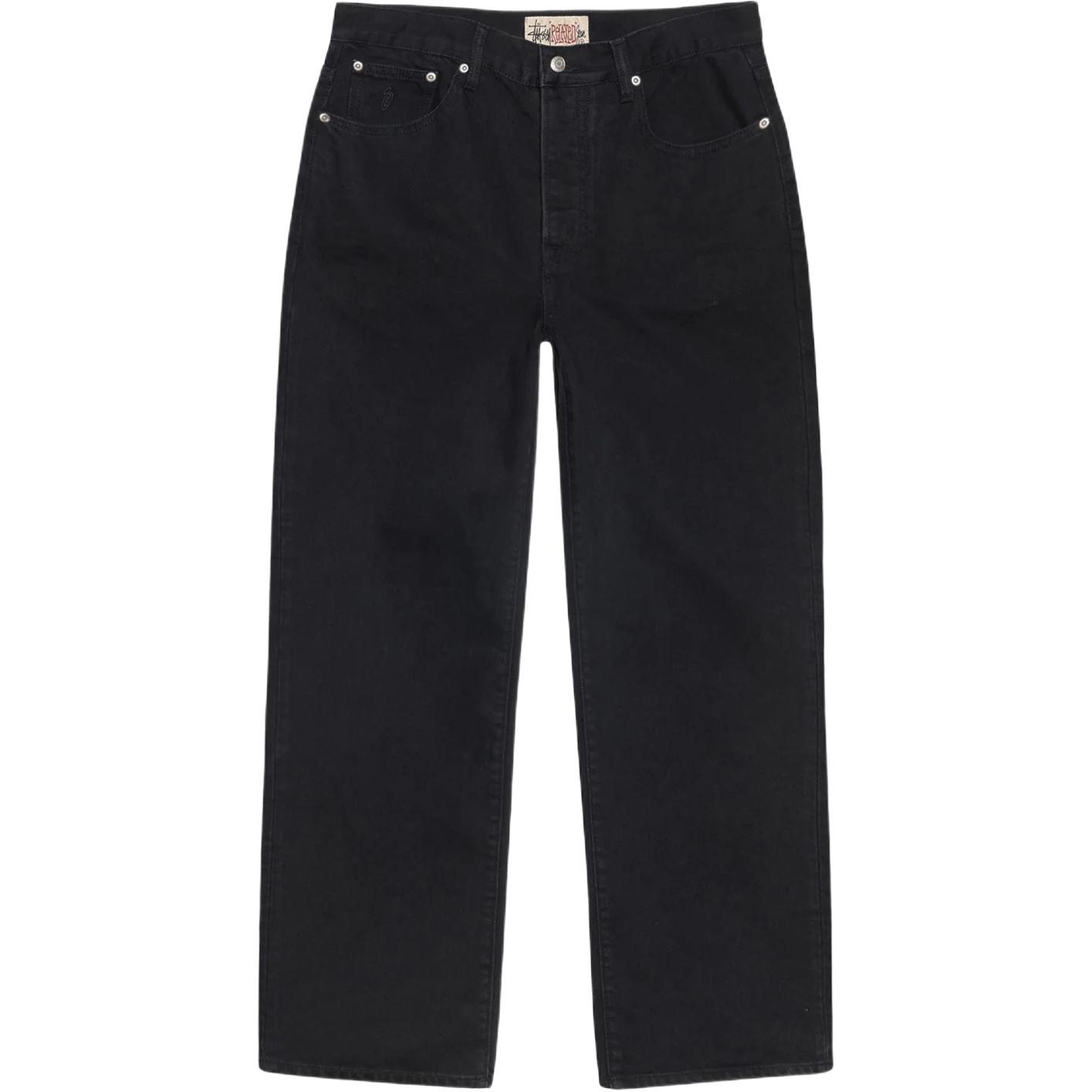 Stüssy Stussy SS24 Relaxed Straight Fit Retro Denim Jeans with Suede Logo Patch Unisex. 116671