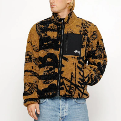 Stüssy Stussy Jaket Fleece Retro SS24 dengan Cetak Huruf, Lengan Panjang Unisex. 118545 5