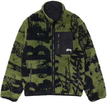 Stüssy Stussy Jaket Fleece Retro SS24 dengan Cetak Huruf, Lengan Panjang Unisex. 118545 8