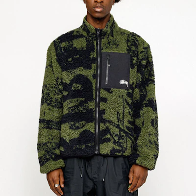 Stüssy Stussy Jaket Fleece Retro SS24 dengan Cetak Huruf, Lengan Panjang Unisex. 118545 12