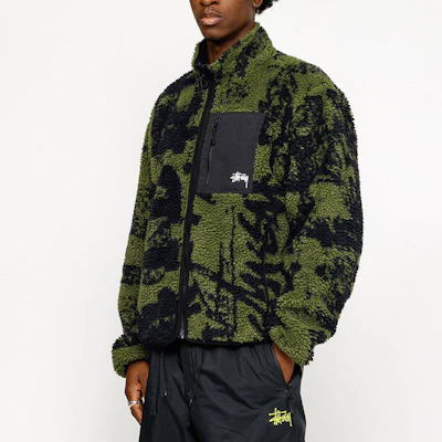 Stüssy Stussy Jaket Fleece Retro SS24 dengan Cetak Huruf, Lengan Panjang Unisex. 118545 14