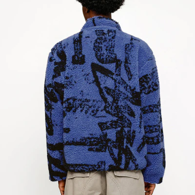 Stüssy Stussy Jaket Fleece Retro SS24 dengan Cetak Huruf, Lengan Panjang Unisex. 118545 Sizing Stüssy Stussy Jaket Fleece Retro SS24 dengan Cetak Huruf, Lengan Panjang Unisex. 118545