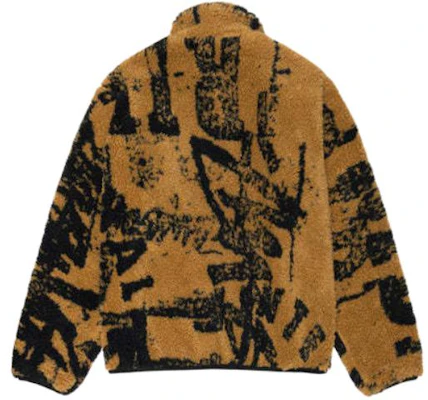 Stüssy Stussy Jaket Fleece Retro SS24 dengan Cetak Huruf, Lengan Panjang Unisex. 118545 2