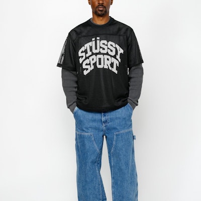 Stüssy SS24 運動網眼復古寬鬆版型夏季T恤男女通用. 1140346 Shop Stüssy SS24 運動網眼復古寬鬆版型夏季T恤男女通用. 1140346