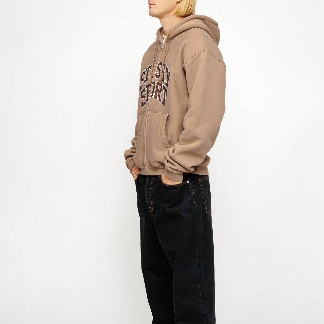 Stüssy Stussy SS24 Sport Zip Hoodie Retro Unisex Embroidered Logo Fleece Hoodie. 118540 圖 4