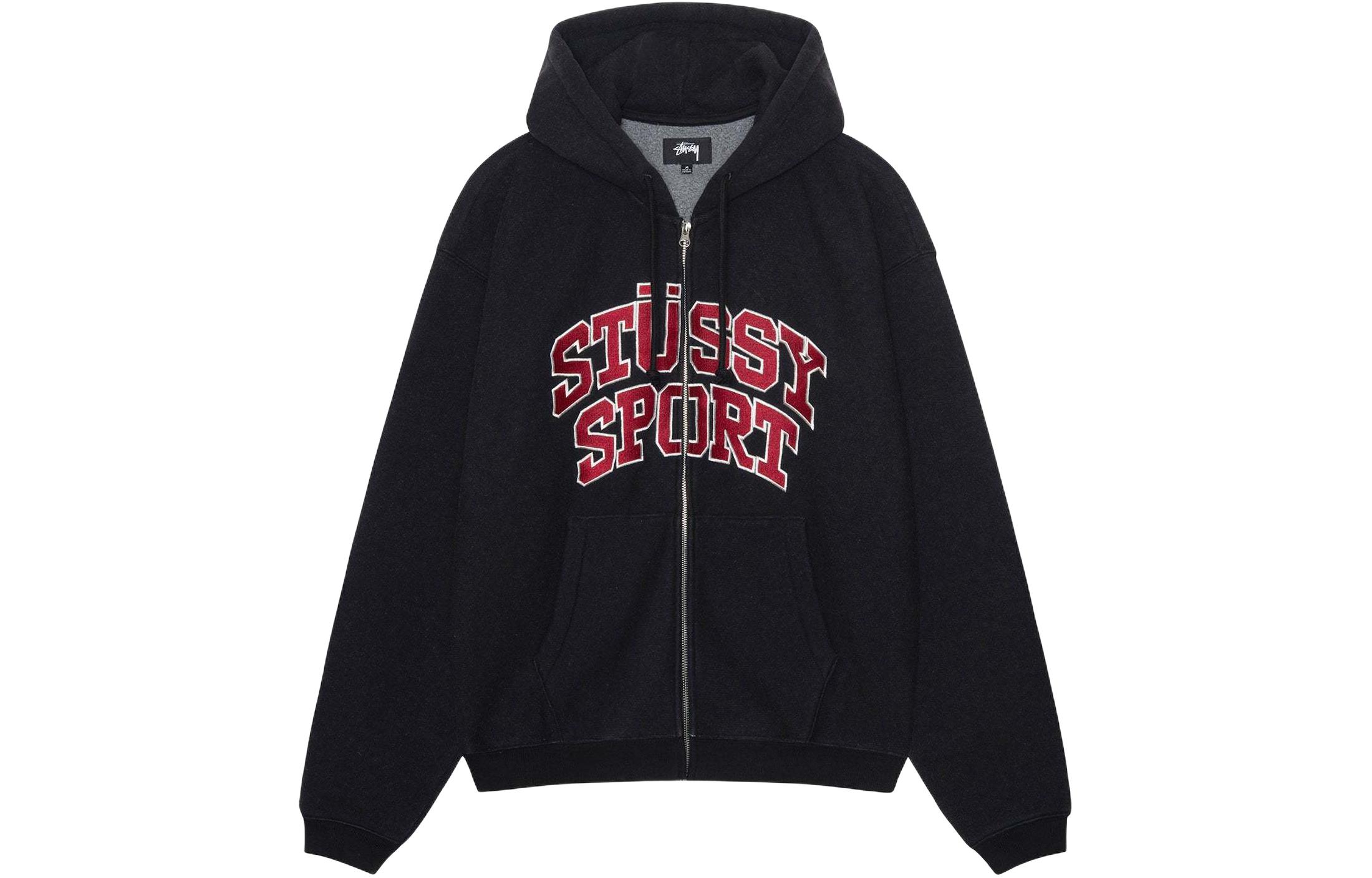 Stüssy Stussy SS24 Sport Zip Hoodie Retro Unisex Embroidered Logo Fleece Hoodie. 118540 圖 6