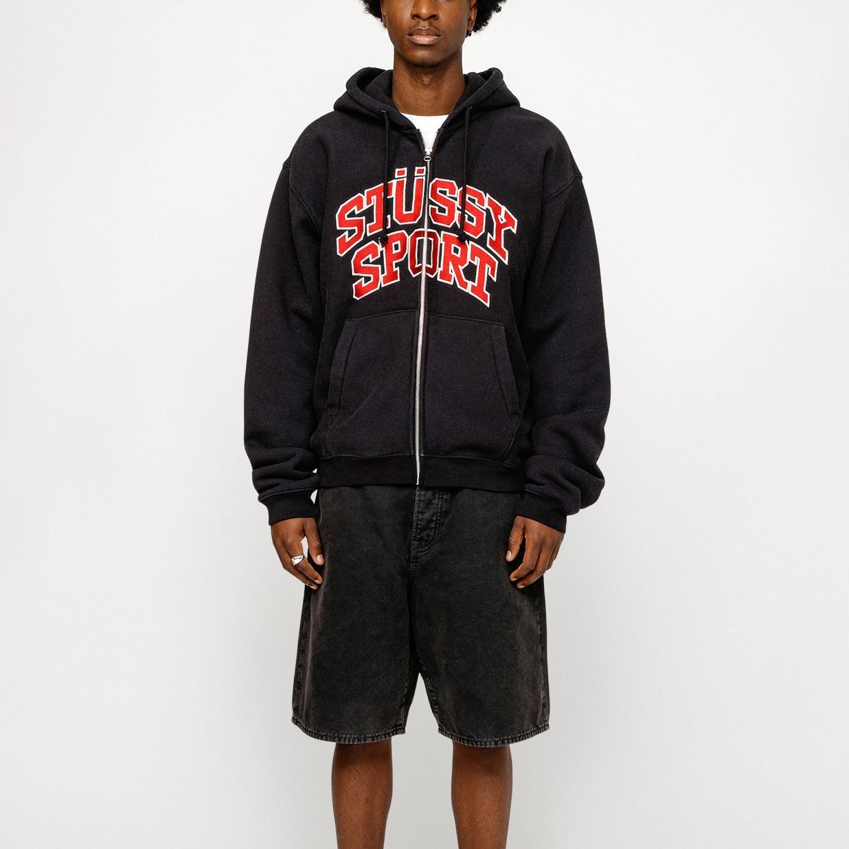 Stüssy Stussy SS24 Sport Zip Hoodie Retro Unisex Embroidered Logo Fleece Hoodie. 118540 圖 8