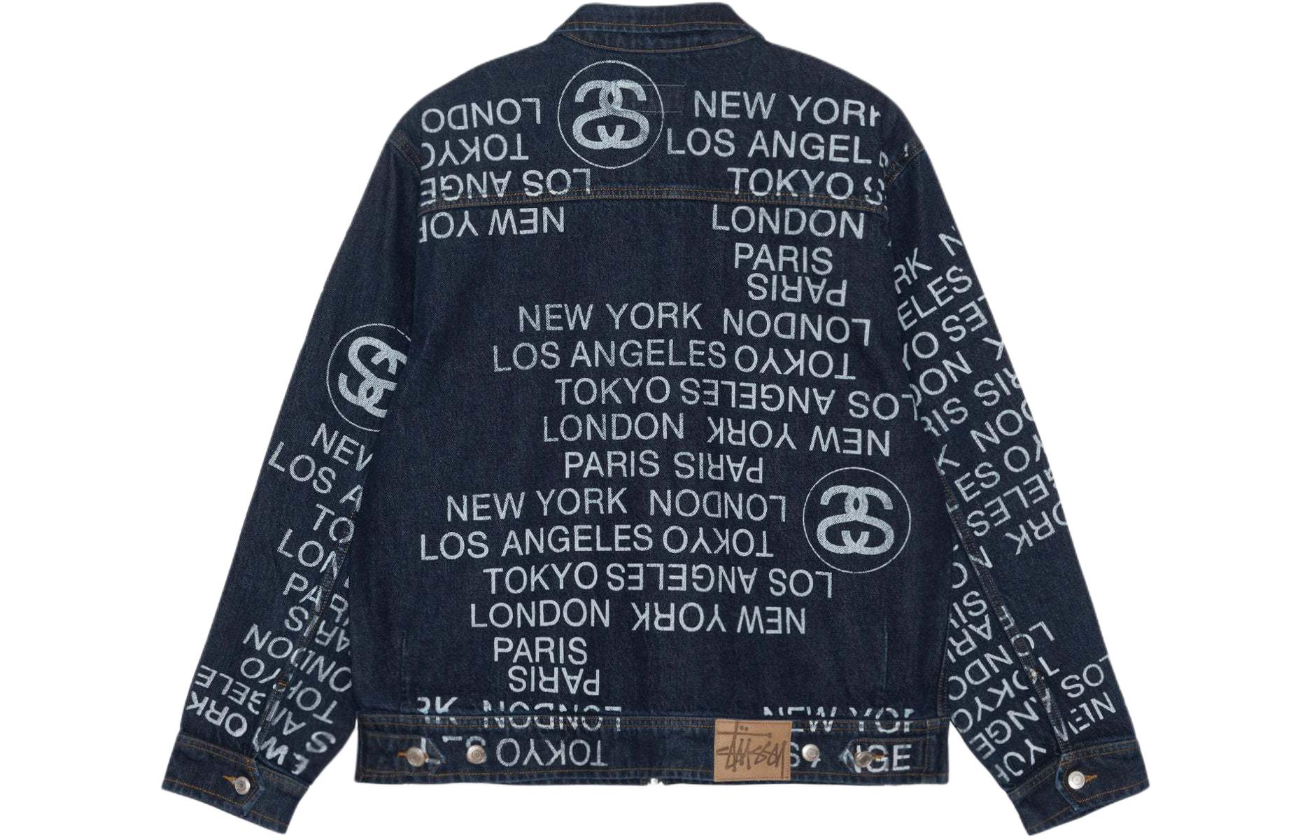 Stüssy Stussy SS24 Suede Logo Print Zip-Up Retro Denim Jacket Unisex. 115761 圖 3