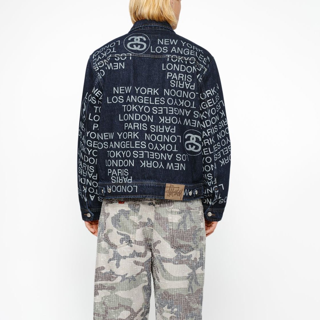 Stüssy Stussy SS24 Suede Logo Print Zip-Up Retro Denim Jacket Unisex. 115761 圖 5