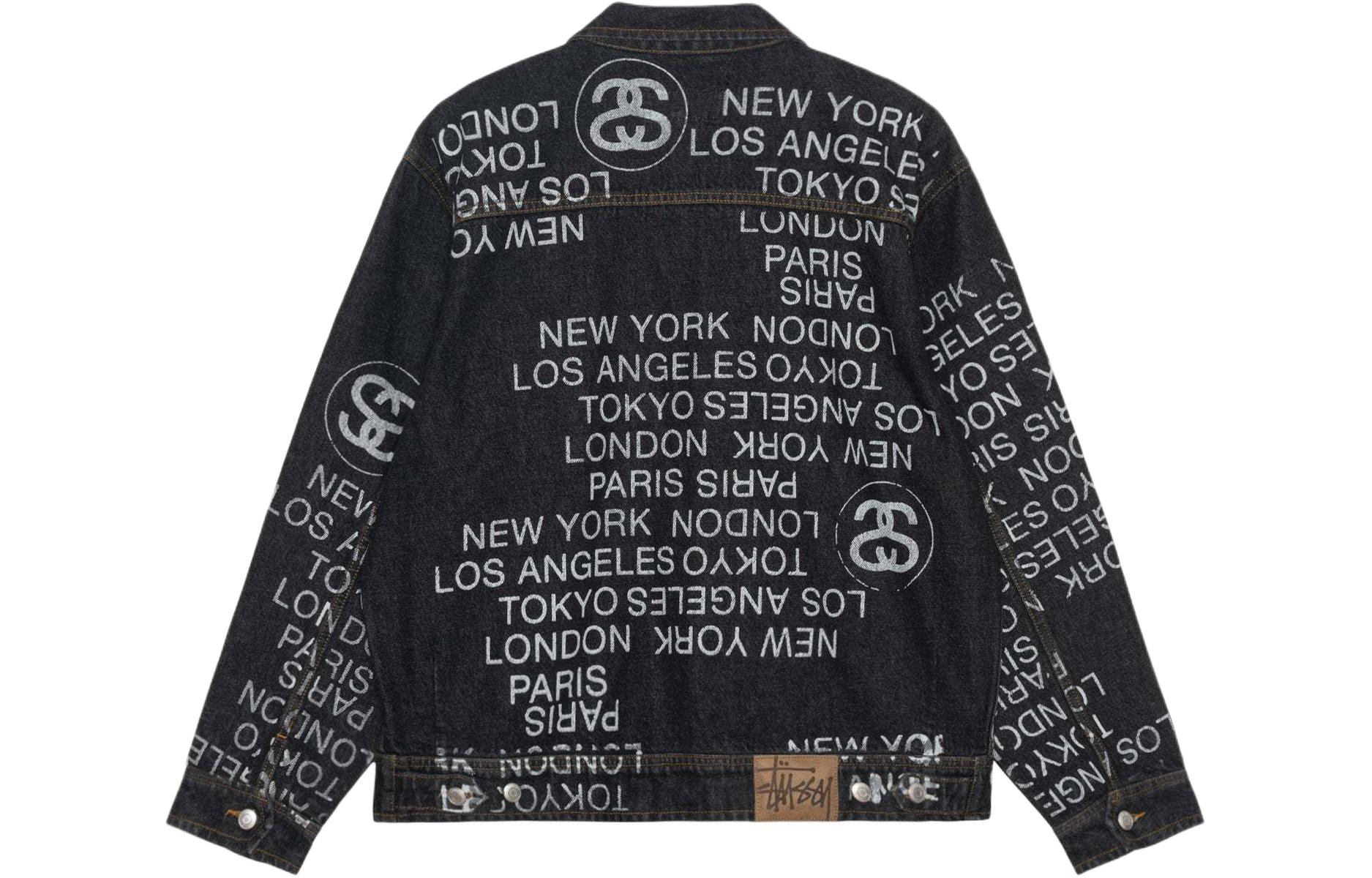 Stüssy Stussy SS24 Suede Logo Print Zip-Up Retro Denim Jacket Unisex. 115761 圖 8