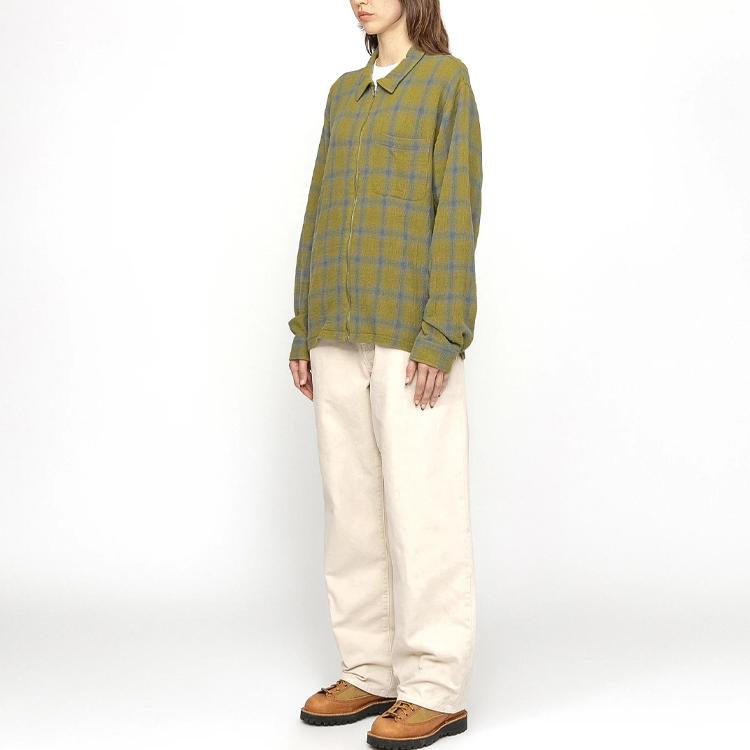 Stüssy Stussy SS24 Twisted Yarn Plaid Zip Shirt Vintage Loose Fit Unisex Long Sleeve. 1110327 圖 11