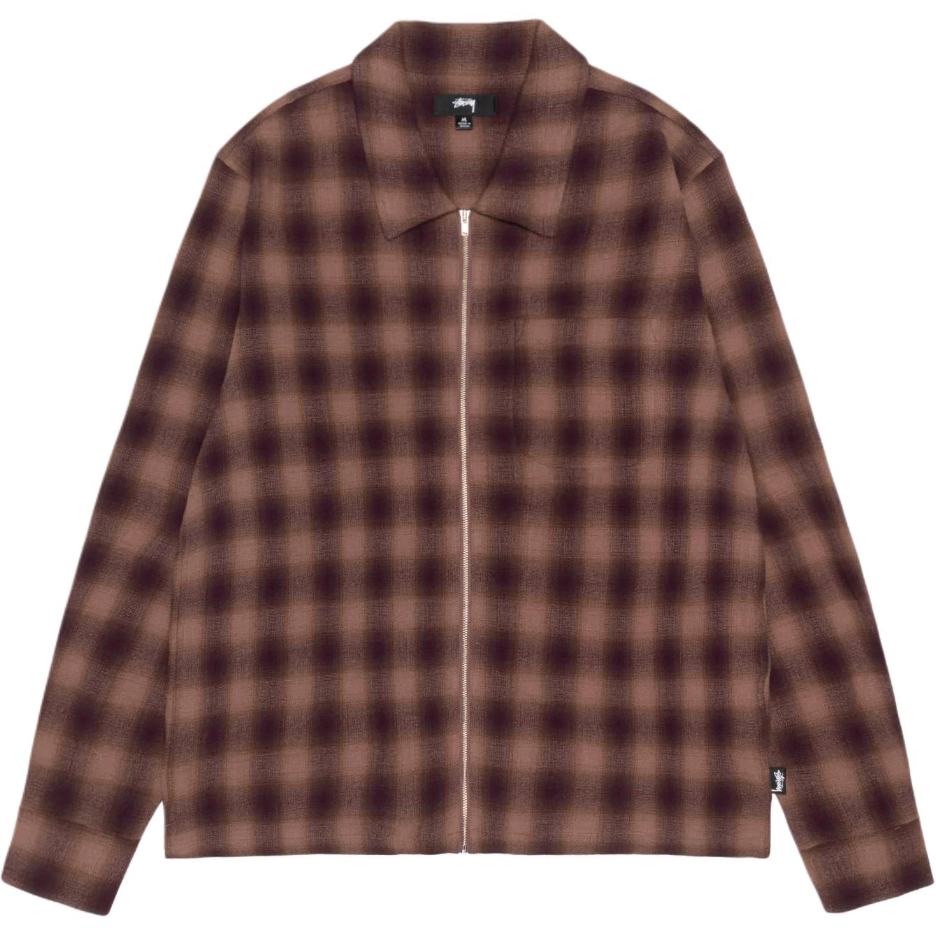 Stüssy Stussy SS24 Twisted Yarn Plaid Zip Shirt Vintage Loose Fit Unisex Long Sleeve. 1110327 圖 2