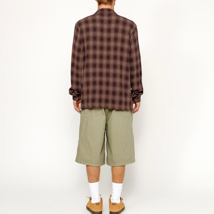 Stüssy Stussy SS24 Twisted Yarn Plaid Zip Shirt Vintage Loose Fit Unisex Long Sleeve. 1110327 圖 5