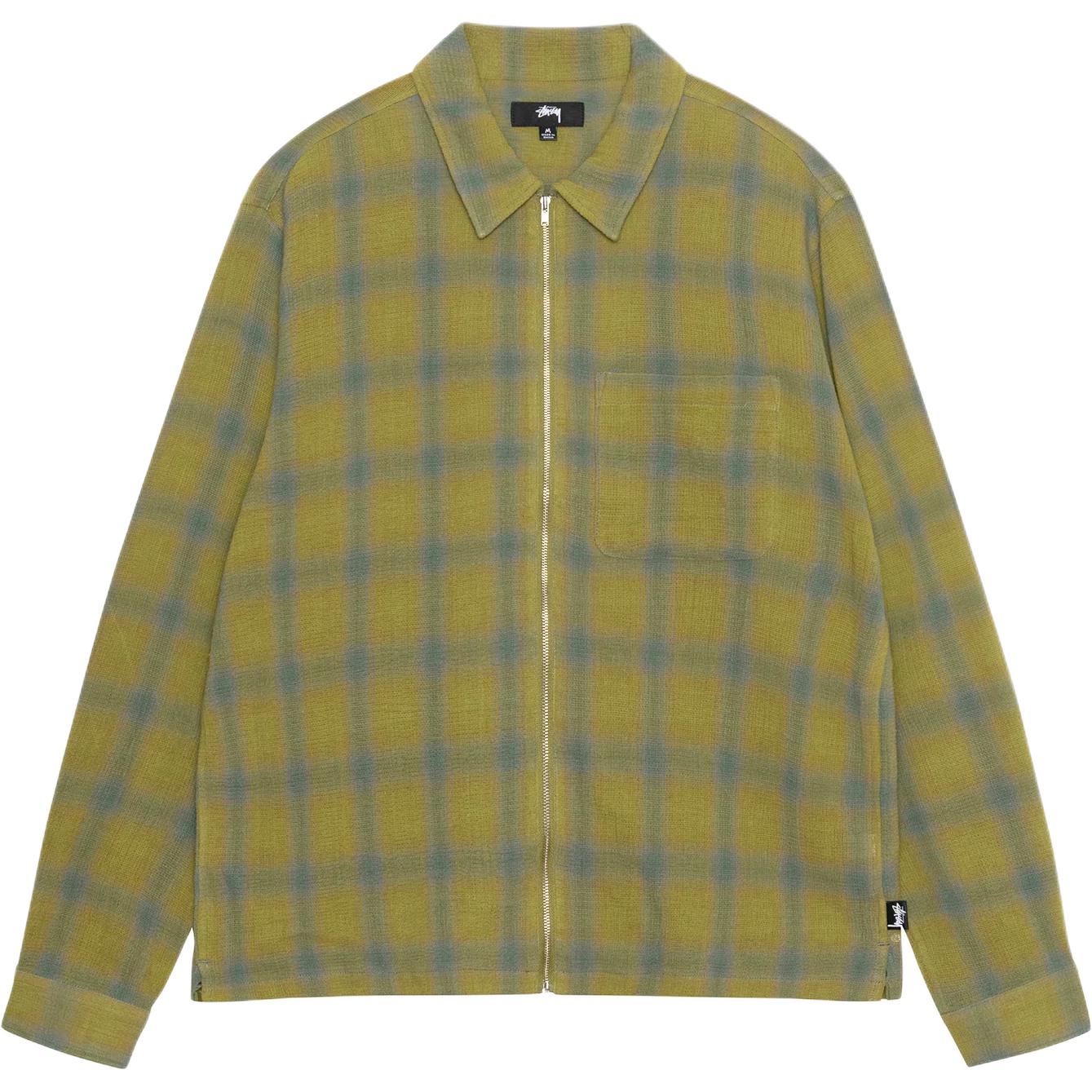 Stüssy Stussy SS24 Twisted Yarn Plaid Zip Shirt Vintage Loose Fit Unisex Long Sleeve. 1110327 圖 7