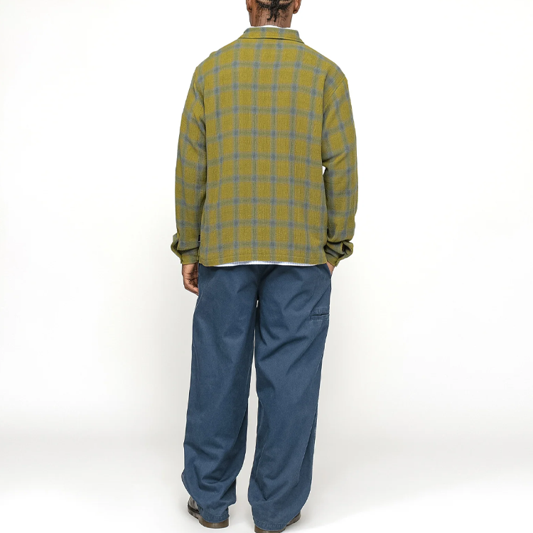 Stüssy Stussy SS24 Twisted Yarn Plaid Zip Shirt Vintage Loose Fit Unisex Long Sleeve. 1110327 圖 10