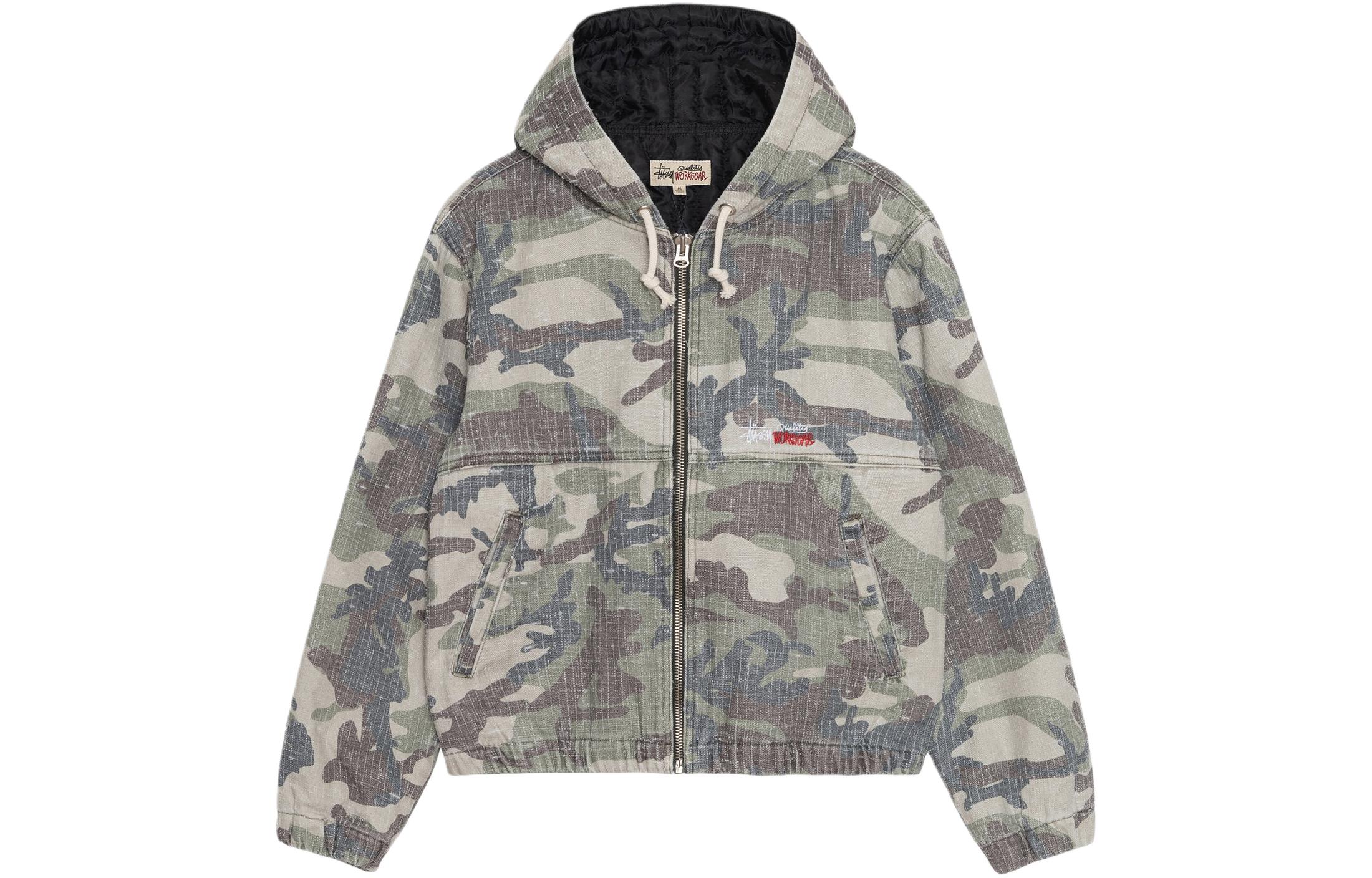 Stüssy Stussy SS24 Washed Camo Embroidered Vintage Hoodie Jacket Unisex 115775
