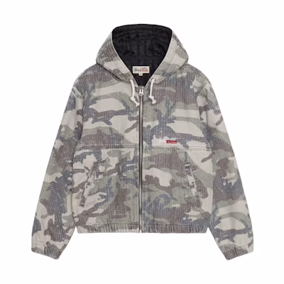 Stüssy Stussy SS24 Washed Camo Embroidered Vintage Hoodie Jacket Unisex 115775