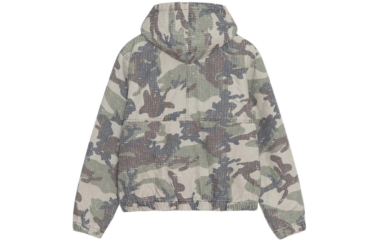 Stüssy Stussy SS24 Washed Camo Embroidered Vintage Hoodie Jacket Unisex 115775 圖 3